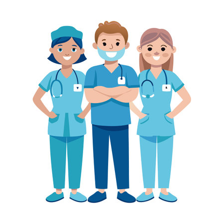 group of medical staff avatar character vector illustration design  vector illustration designのイラスト素材