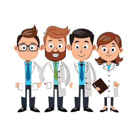 Group of cartoon doctors or medical team illustrationのイラスト素材