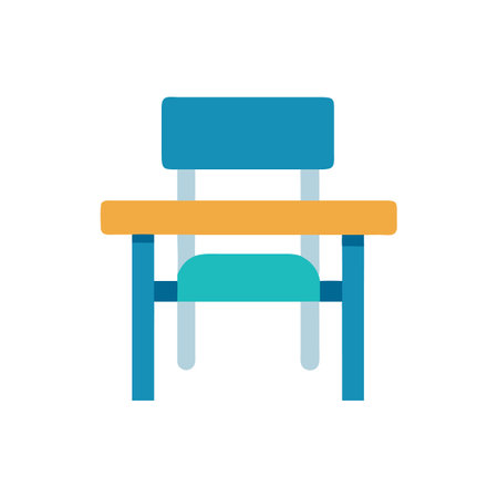Simple student desk chair illustration on a black backgroundのイラスト素材