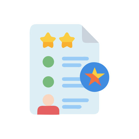 Flat vector icon showcasing rating system or skill assessmentのイラスト素材