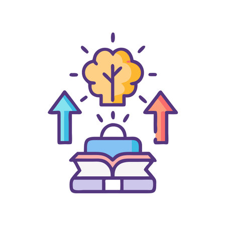 Icon of knowledge and growth with vibrant colorのイラスト素材