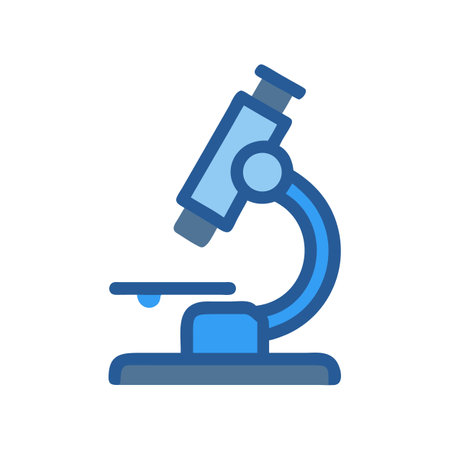 Microscope illustration on black background for science education resourceのイラスト素材