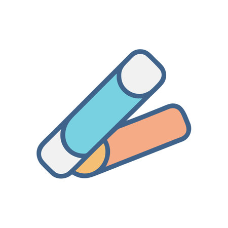 Two crayon sticks overlapping each other on a black backgroundのイラスト素材