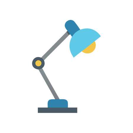 Minimalist desk lamp icon on a black backgroundのイラスト素材