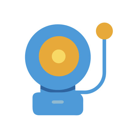 Flat design school bell on a black background graphicのイラスト素材