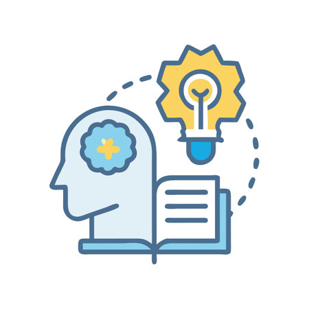 Creative thinking and brainstorming, lightbulb and head icon illustrationのイラスト素材