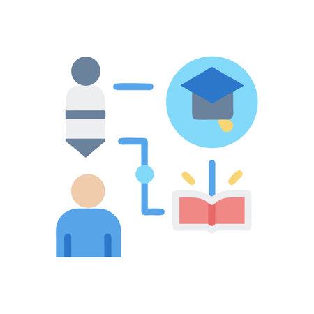 Flat illustration of educational pathway with symbolic representationのイラスト素材