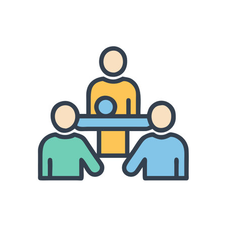 Teamwork icon representing collaboration and leadership in a companyのイラスト素材