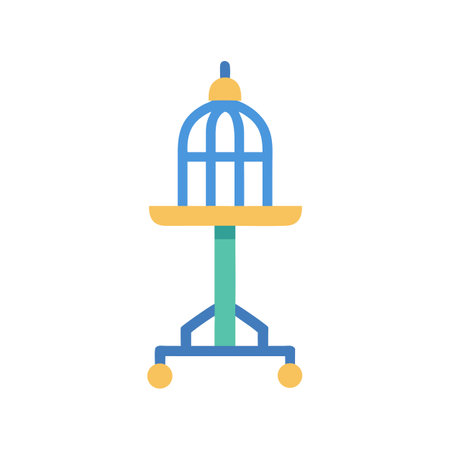 Isolated decorative bird cage on black background illustration artのイラスト素材