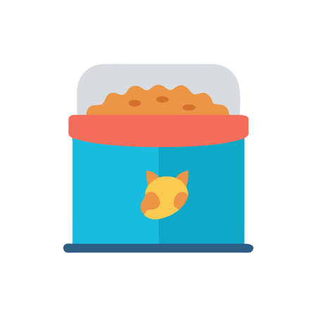 Flat illustration of cat food can on black backgroundのイラスト素材