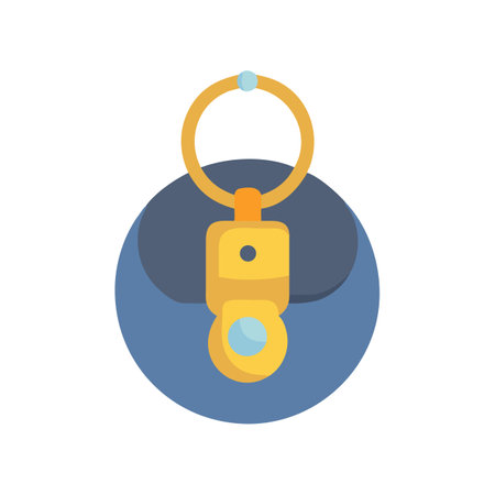 Cartoon style vector illustration of a key chain designのイラスト素材