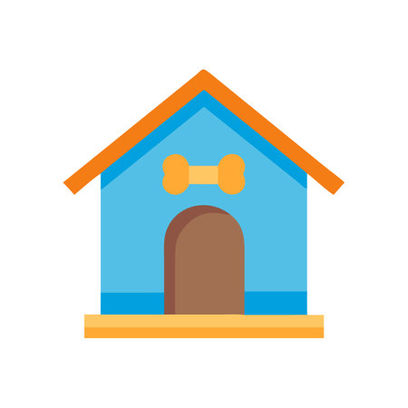 Flat design illustration of a cozy dog house iconのイラスト素材