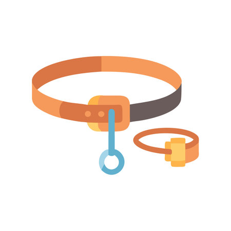 Dog collar and bracelet flat vector illustration setのイラスト素材