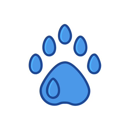 Paw Print Icon. Flat Color Design. Vector Illustration.のイラスト素材