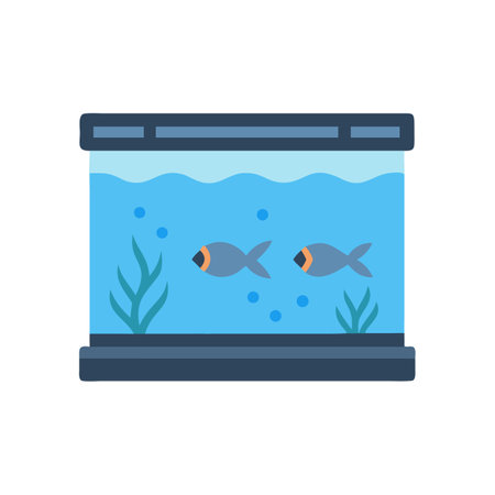 Flat design illustration of an aquarium with fishのイラスト素材