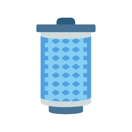 Modern water filter cartridge with a blue diamond patternのイラスト素材