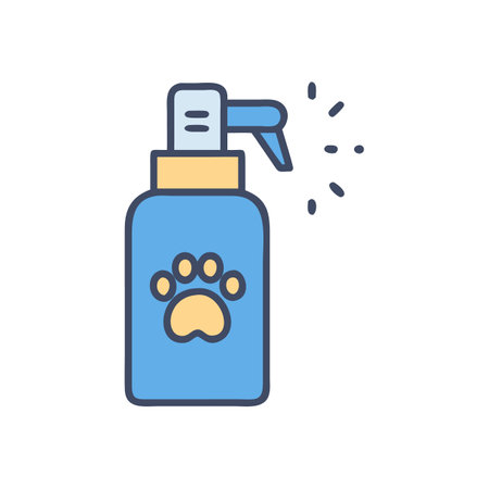 Pet grooming spray bottle with paw print iconのイラスト素材