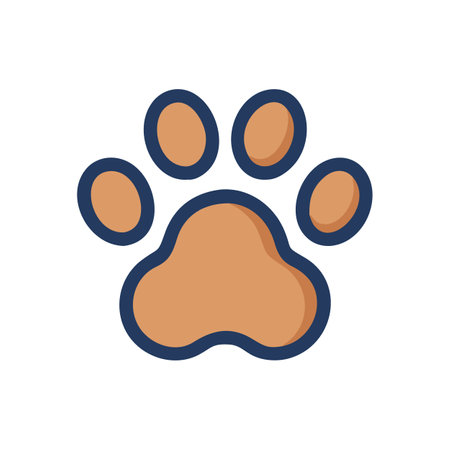 Dog paw print graphic icon on solid backgroundのイラスト素材