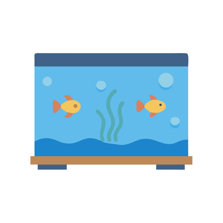 aquarium flat style icon design, Sea life ecosystem fauna ocean underwater water nature marine tropical theme Vector illustrationのイラスト素材