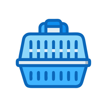 Blue pet carrier container on black background vector illustrationのイラスト素材