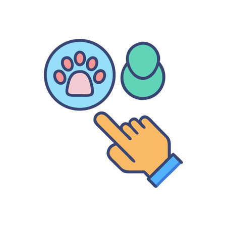 Selecting pet profile icon from user account optionsのイラスト素材