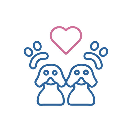 Love and companionship depicted through abstract dog line artのイラスト素材