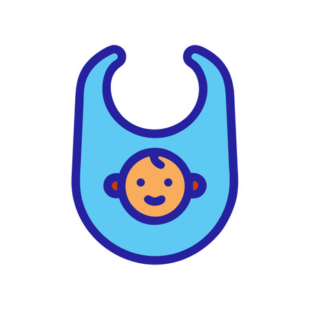Baby bib vector icon featuring smiling face illustration symbolのイラスト素材
