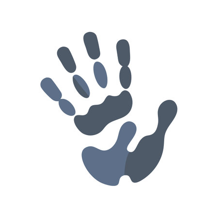 Flat design illustration of a hand print in blueのイラスト素材