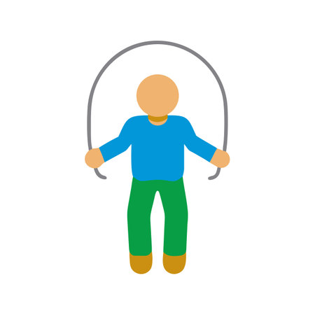 Flat style image of a man jumping rope exerciseのイラスト素材