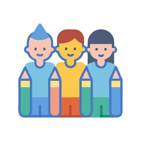 Diverse group flat illustration people cartoon style stock imageのイラスト素材