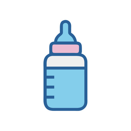Infant feeding bottle illustration on black background for babyのイラスト素材