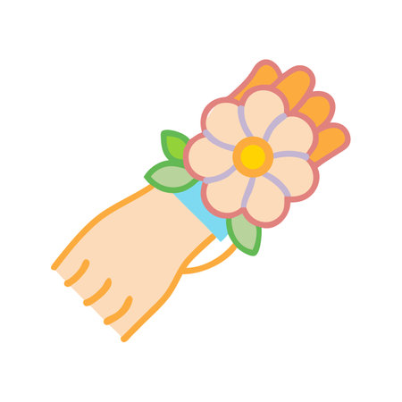 Stylized hand adornment with a flower illustrationのイラスト素材