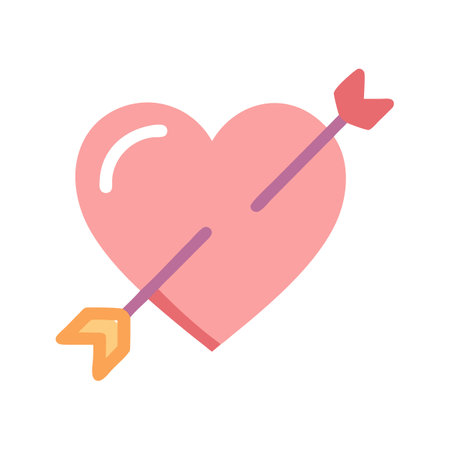 Arrow through heart icon on black background graphic artのイラスト素材