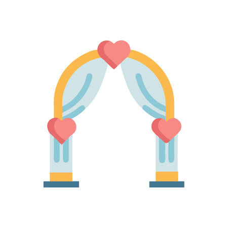 Heart adorned wedding arch for invitations and design elementsのイラスト素材