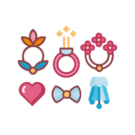 Flat design icons for fashion gifts and holiday decorationsのイラスト素材