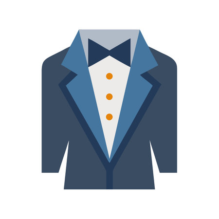 Stylized tuxedo illustration on black backdrop for digital useのイラスト素材