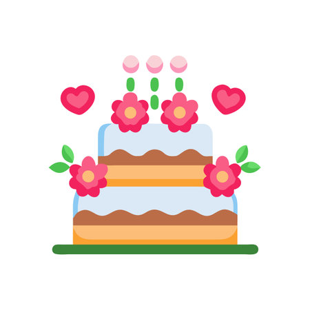 Two tier cake with flowers on a black background