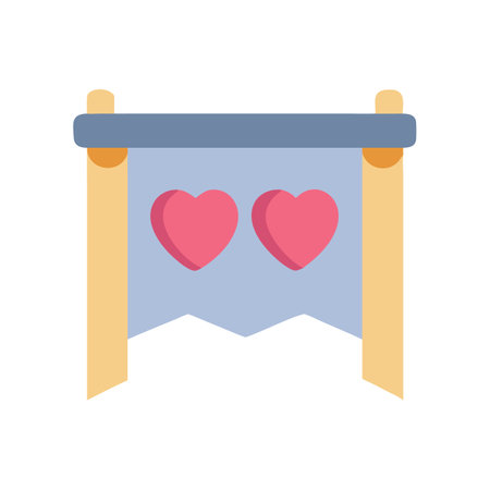 Cute love banner illustration for Valentine's Day celebrationsのイラスト素材