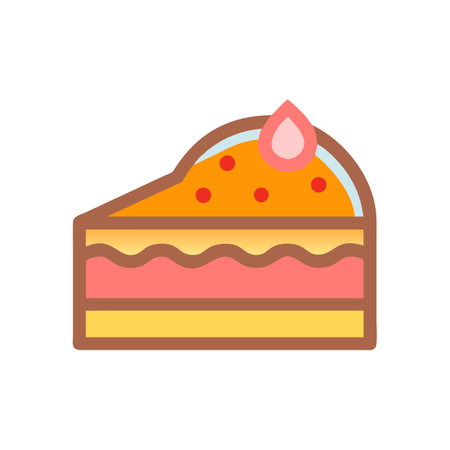 Slice of layered cake in a flat graphic styleのイラスト素材