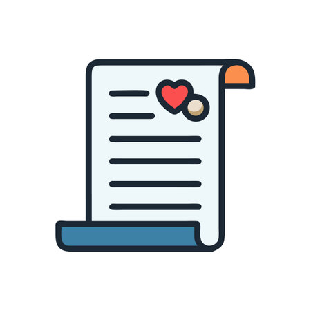 Charming cartoon scroll conveying love and messages conceptのイラスト素材