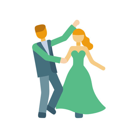 Illustration of a couple dancing at formal occasion eventのイラスト素材