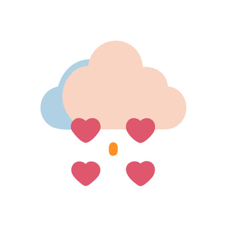 Cloud of hearts conceptual flat vector design on blackのイラスト素材