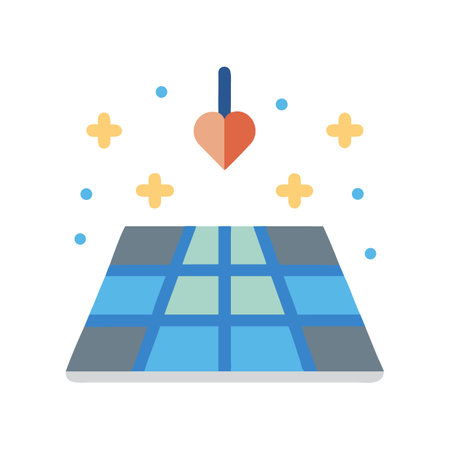 Fun Valentines Day dance floor with heart disco ballのイラスト素材