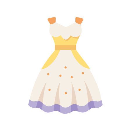 Elegant vector dress with dot pattern on black backdropのイラスト素材