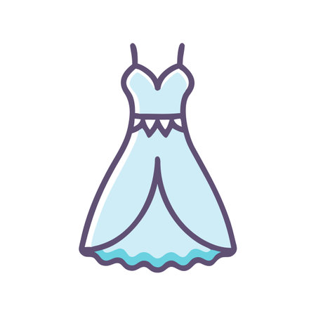 Simple graphic of a light blue formal dress designのイラスト素材