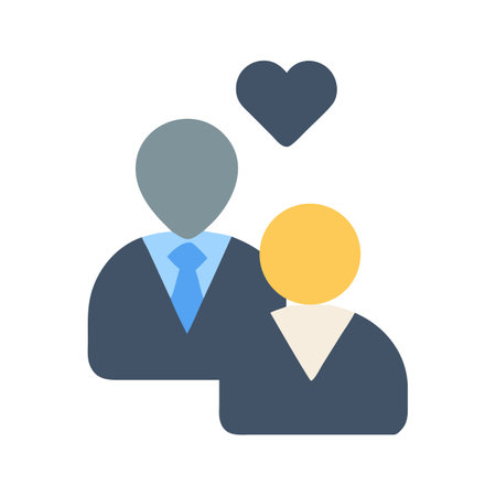 Abstract loving couple vector illustration in flat design styleのイラスト素材