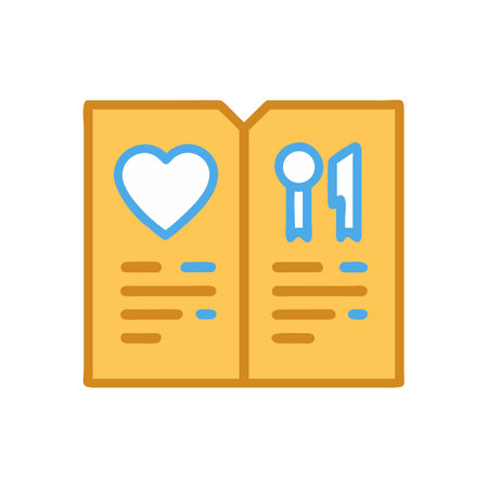 Flat style illustration of a menu with food iconsのイラスト素材