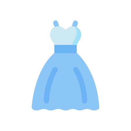 Simple light blue dress on black background illustrationのイラスト素材