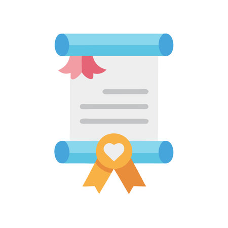 Scroll with heart seal on black background illustrationのイラスト素材