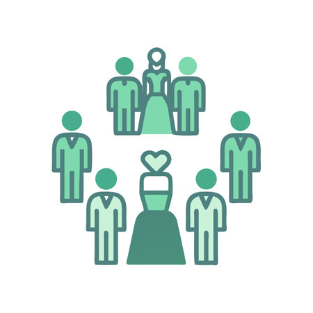 Wedding celebration stock illustration with bride and groom symbolsのイラスト素材